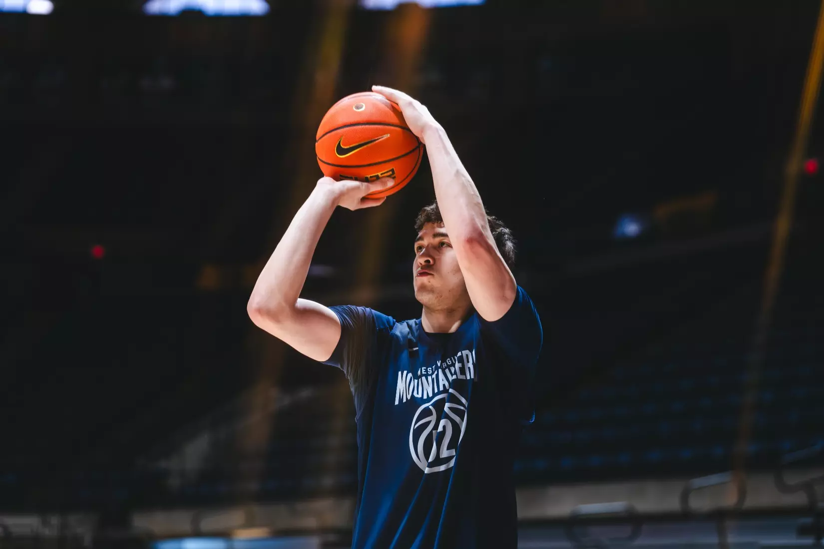 West Virginia opens the season against Mount St. Mary's on Nov. 4, 2025, at Hope Coliseum in Morgantown, W.Va.