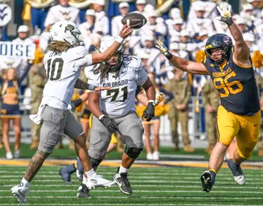 West Virginia defeats Colorado at Milan Puskar Stadium on Saturday, Nov. 8, 2025.