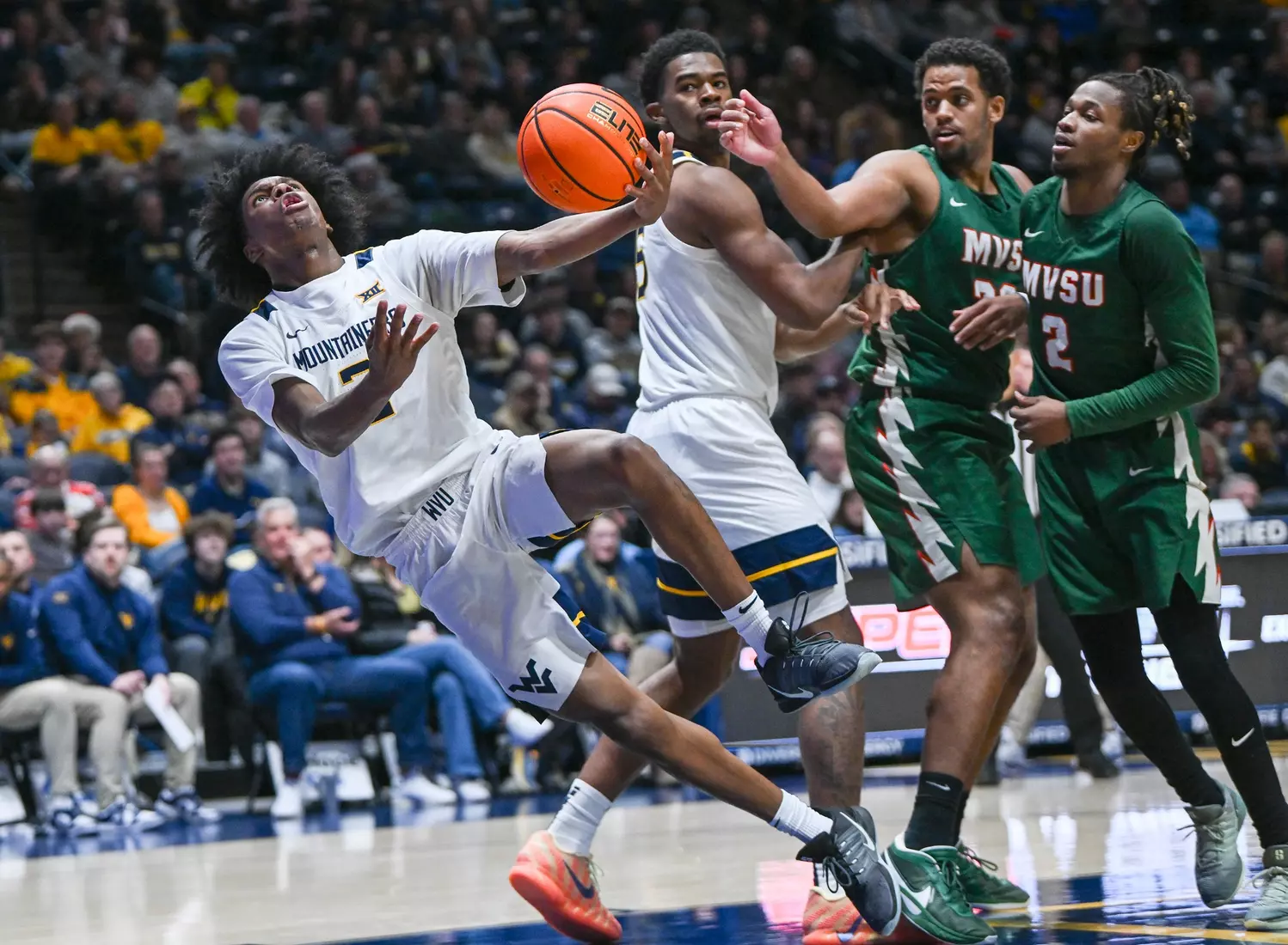 WVU vs Mississippi Valley State University men's basketball at the Hope Coliseum Dec. 22, 2025.