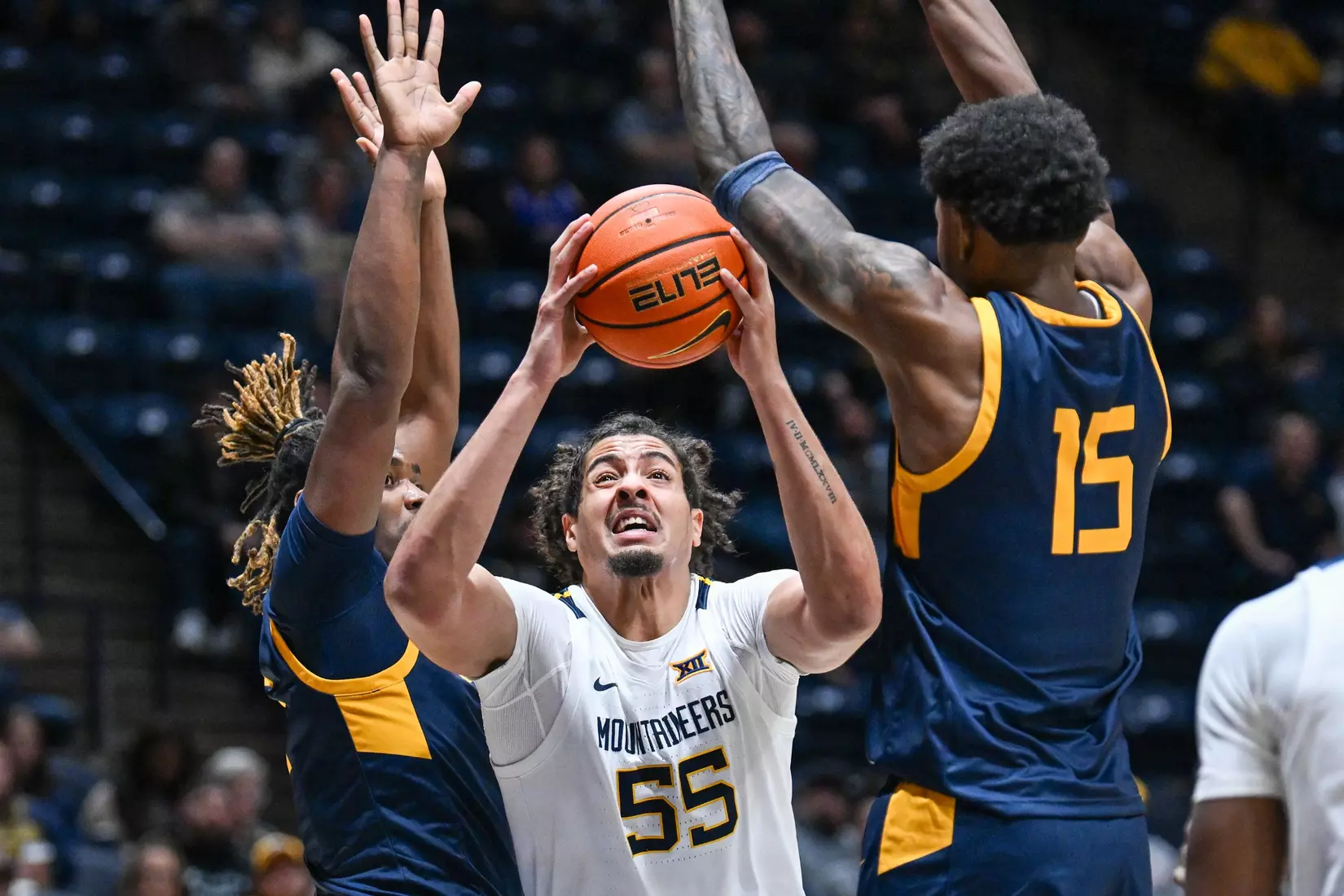 Game action WVU vs Coppin St. Dec. 3, 2025 at the Hope Coliseum