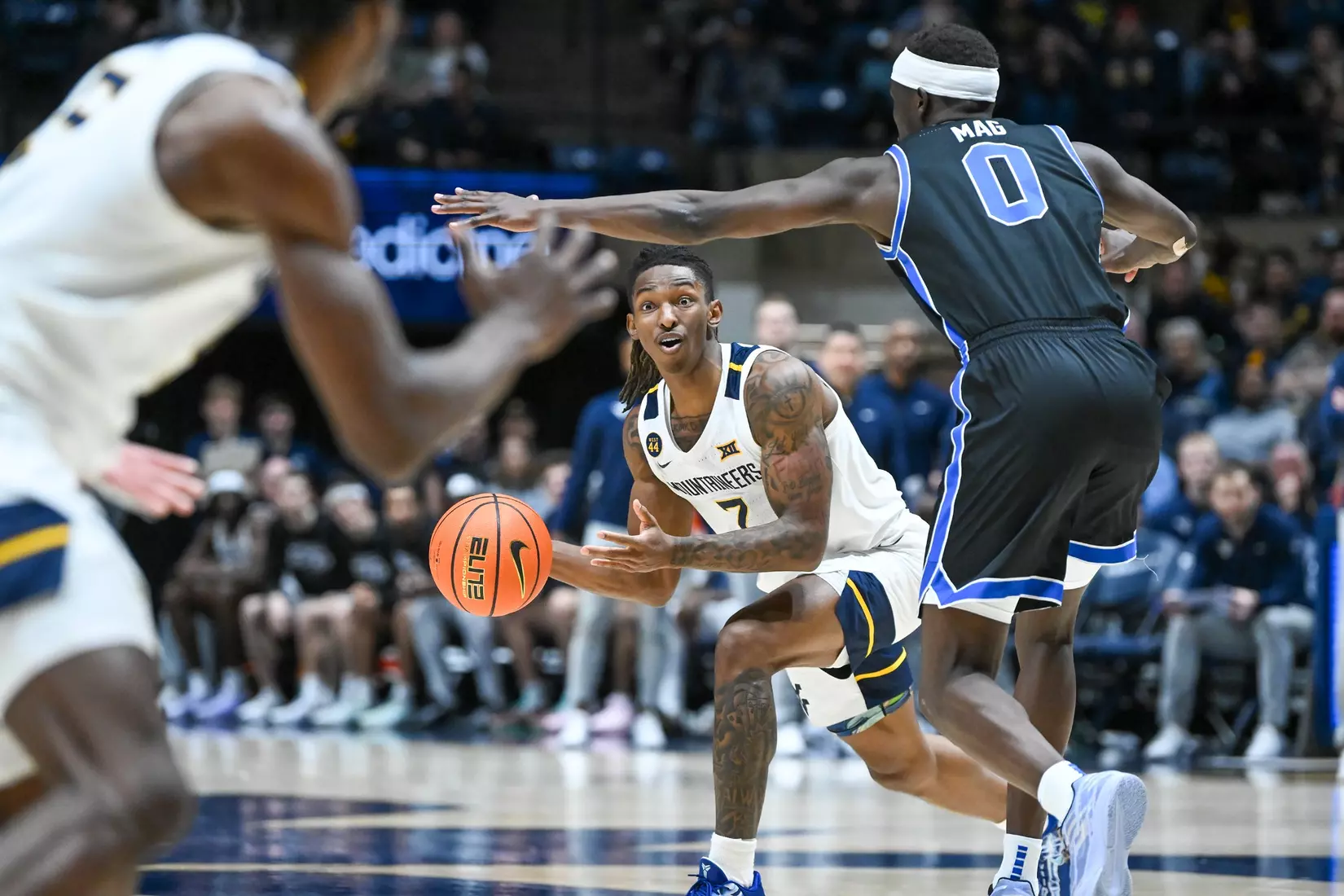 Javon Small looks to pass.