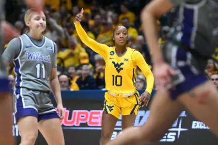 Jordan Harrison celebrates a three-pointer.