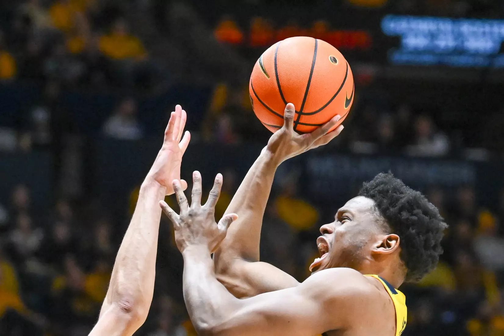 Joseph Yesufu shoots.