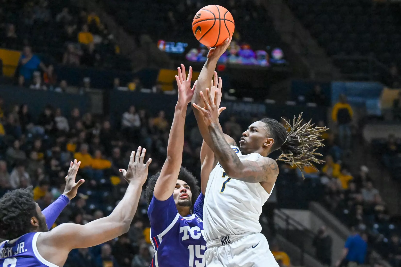 Javon Small shoots for two points.