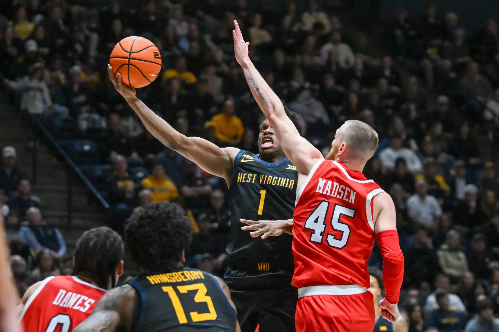 Joseph Yesufu scores on the layup.