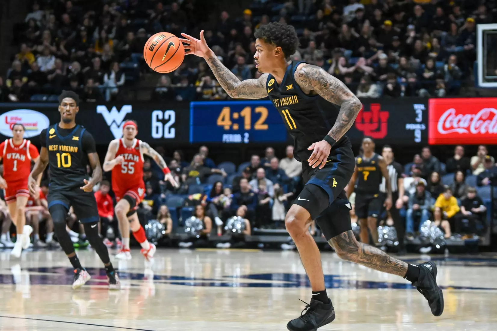 Jonathan Powell heads to the basket after the steal.