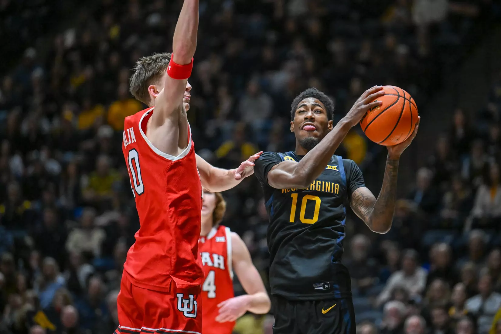 Sencire Harris drives to the hoop.