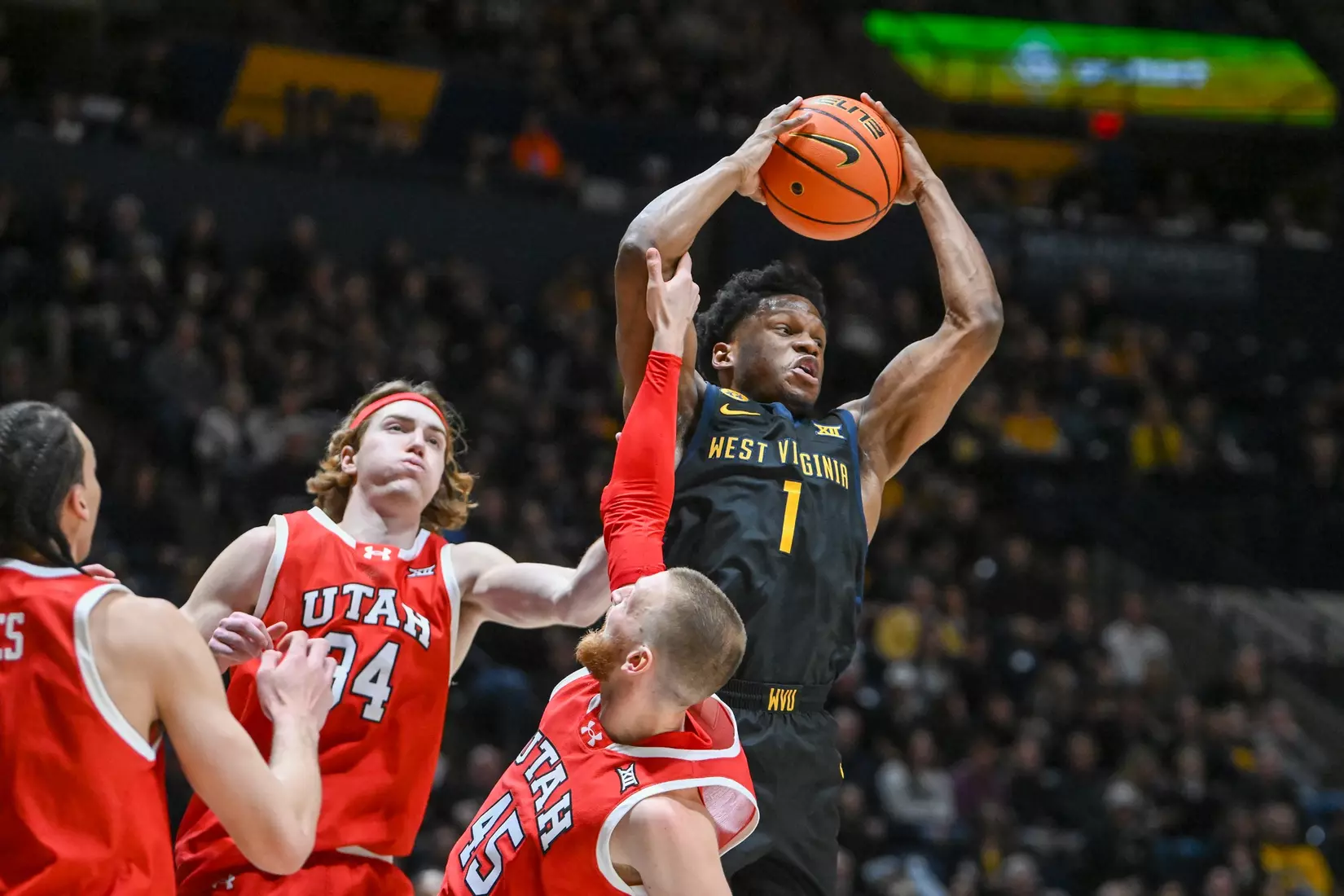 Joseph Yesufu grabs a rebound.