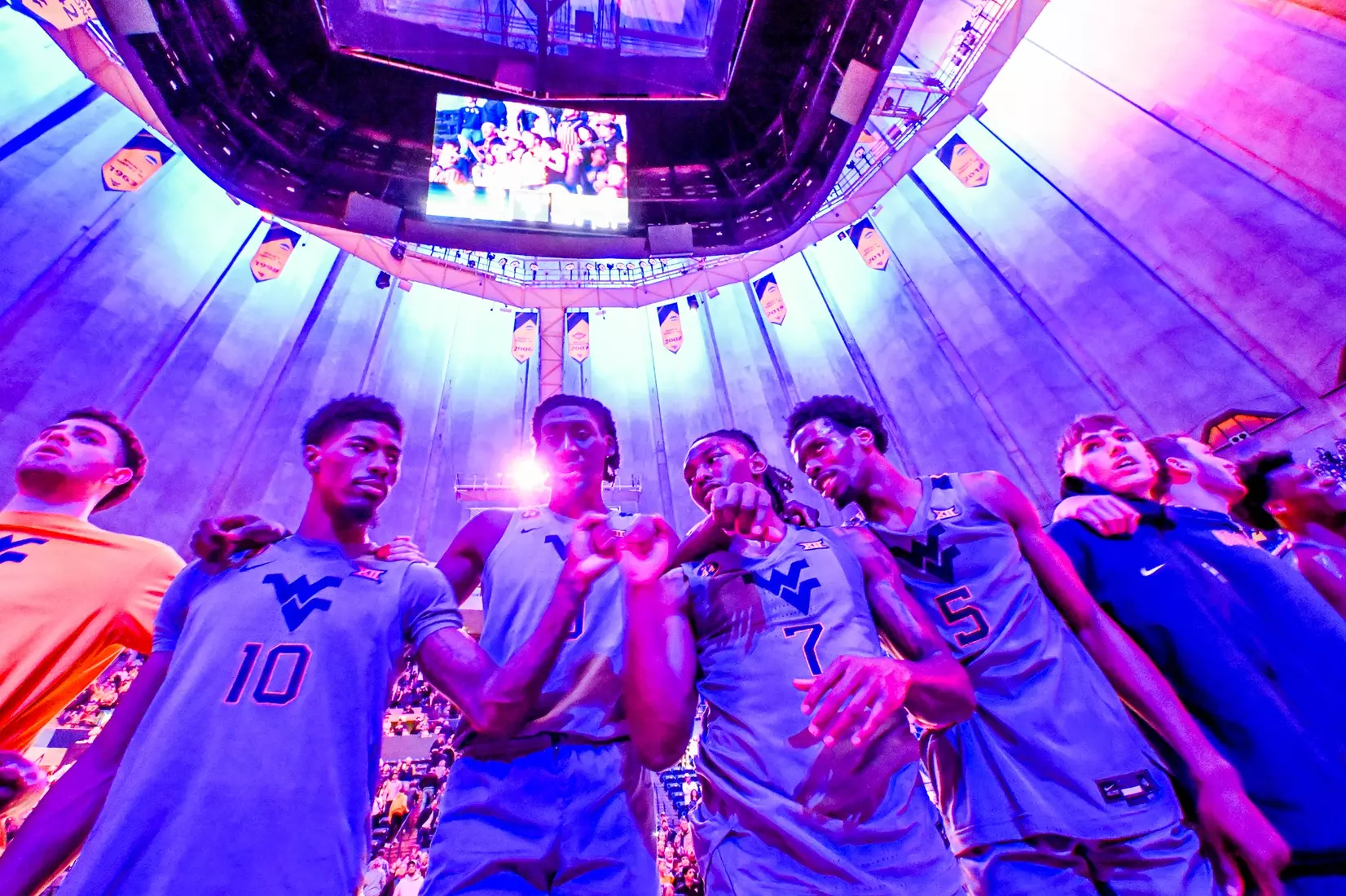 Javon Small and the Mountaineers celebrate the win over UCF.