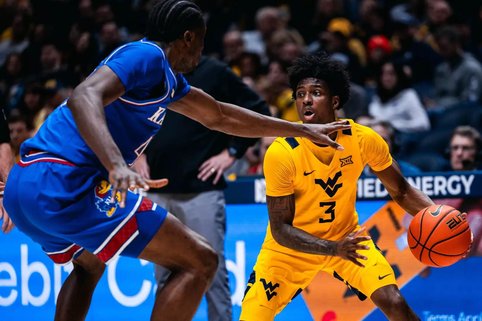 West Virginia hosts No. 22 Kansas on Jan. 10, 2026, at Hope Coliseum in Morgantown, W.Va.
