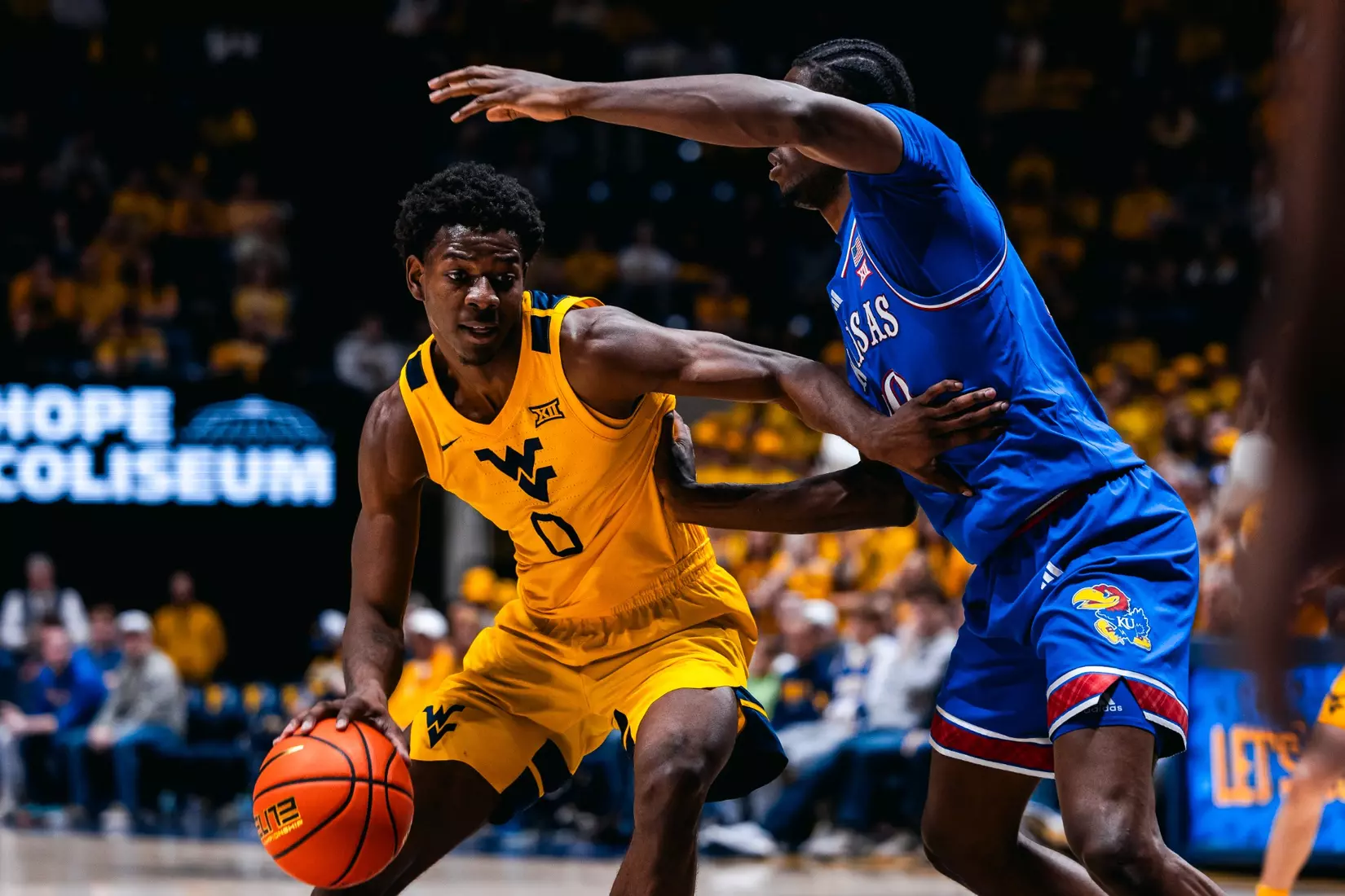West Virginia hosts No. 22 Kansas on Jan. 10, 2026, at Hope Coliseum in Morgantown, W.Va.