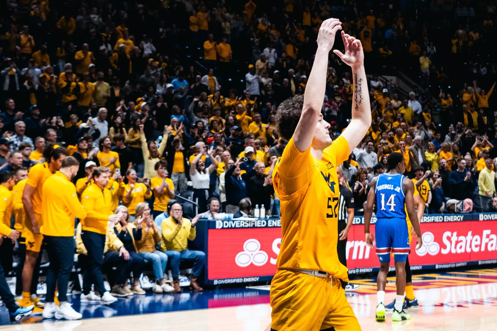 West Virginia hosts No. 22 Kansas on Jan. 10, 2026, at Hope Coliseum in Morgantown, W.Va.