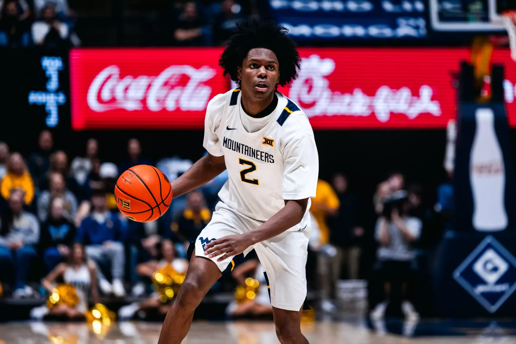 West Virginia battles Cincinnati in its Big 12 Conference home opener at Hope Coliseum on Jan. 6, 2026.