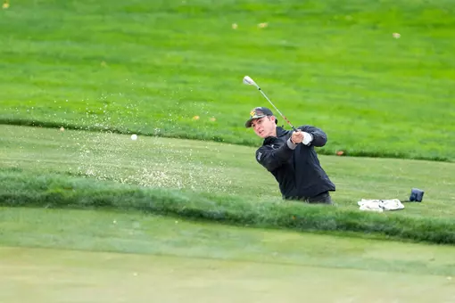 Ryan Leach hits a shot in Big 12 Match Play