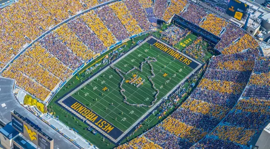 Milan Puskar Stripe the Stadium for a game played in Morgantown in 2026.