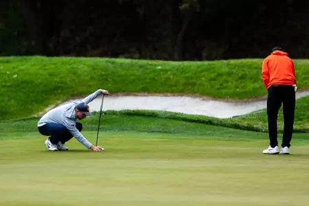 Jack Michael lines up a putt