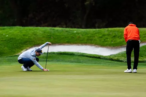 Jack Michael lines up a putt