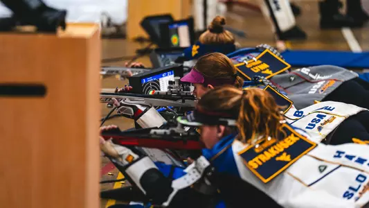 WVU Rifle Team in season opening match shooting prone smallbore