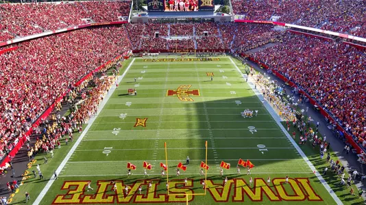 A look inside Jack Trice Stadium, the site of West Virginia's Big 12 road opener against Iowa State on Saturday, Oct. 3, 2026.