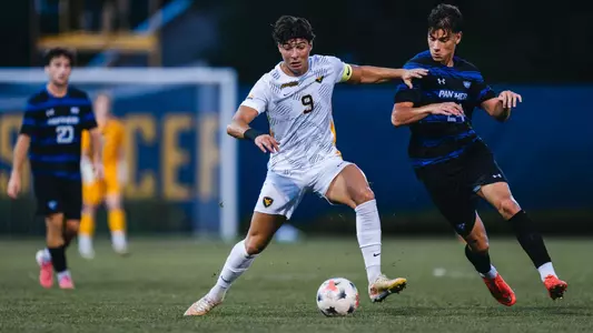 Pablo Pozos in action for WVU men's soccer against Georgia State