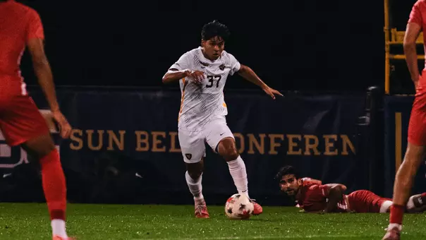Juan Alvarez in action for WVU men's soccer against Duquesne