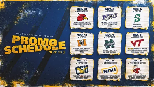 WVU's nonconference basketball schedule with promotions