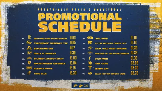 Promo Schedule for WBB 2026-27