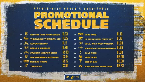 Promo Schedule for WBB 2026-27