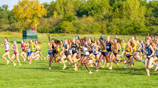 The WVU cross country team starts the race at the John McNichols Invitational