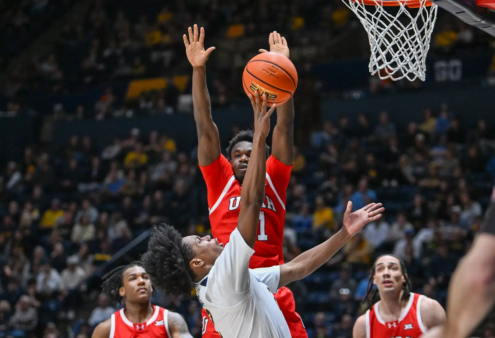 Game action from WVU vs Utah Wednesday, Feb. 18, 2026 at the Hope Coliseum.