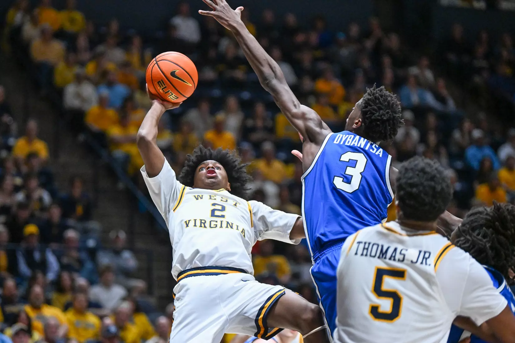 WVU men's basketball game action vs BYU Saturday, Feb. 28, 2026.
