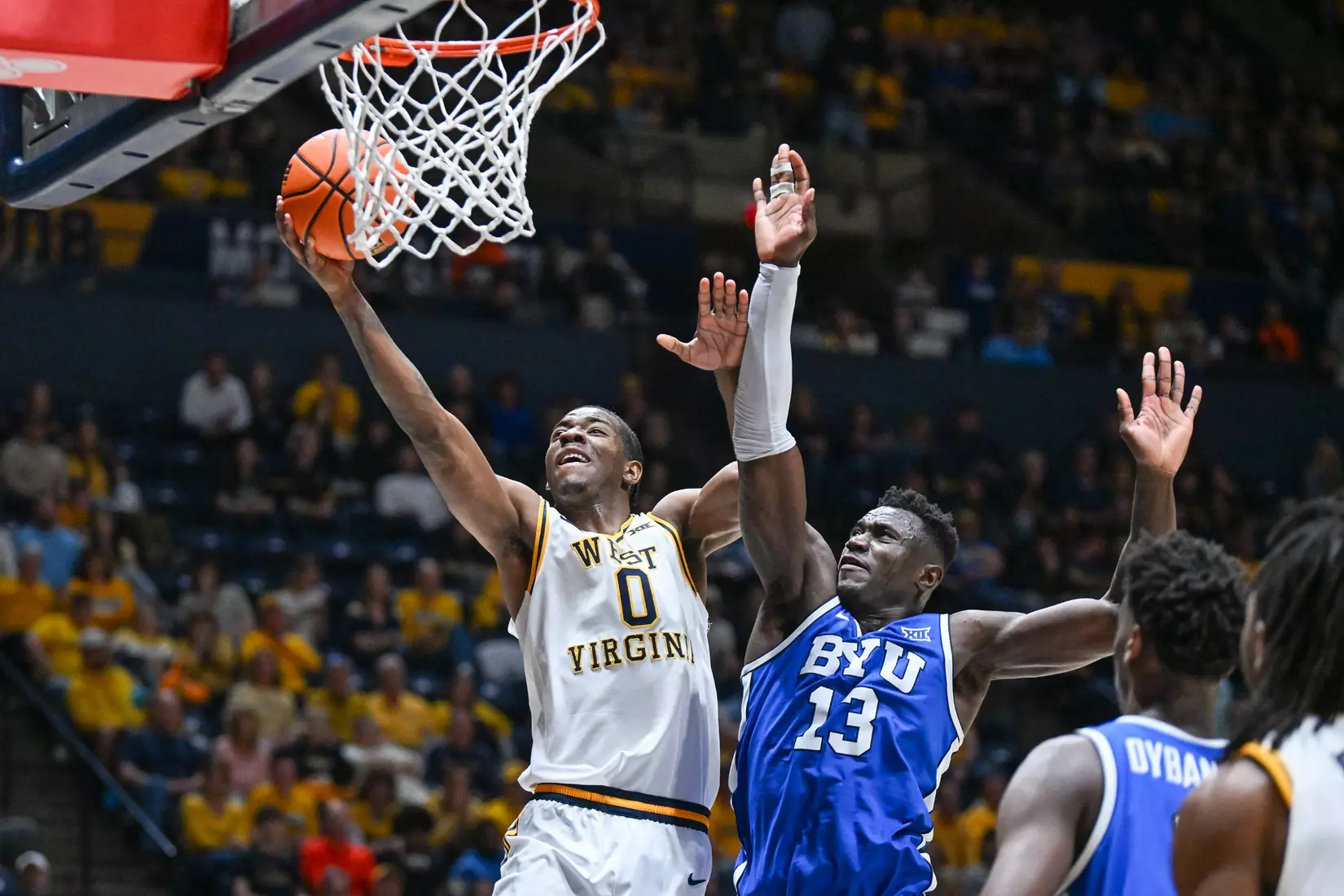 WVU men's basketball game action vs BYU Saturday, Feb. 28, 2026.