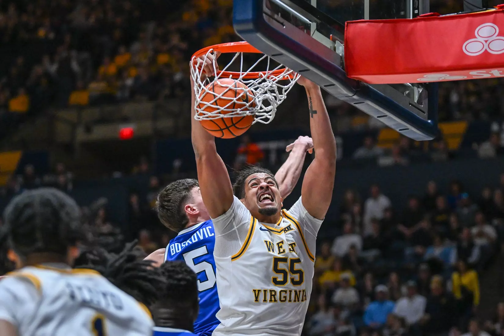 WVU men's basketball game action vs BYU Saturday, Feb. 28, 2026.