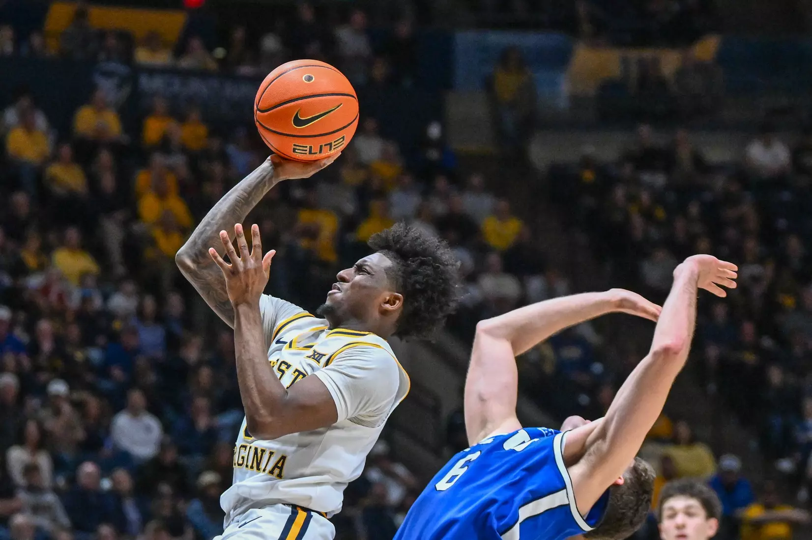 WVU men's basketball game action vs BYU Saturday, Feb. 28, 2026.