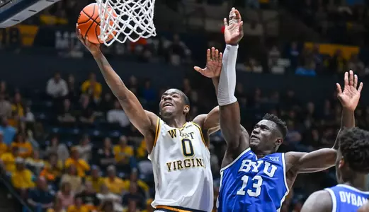 WVU men's basketball game action vs BYU Saturday, Feb. 28, 2026.