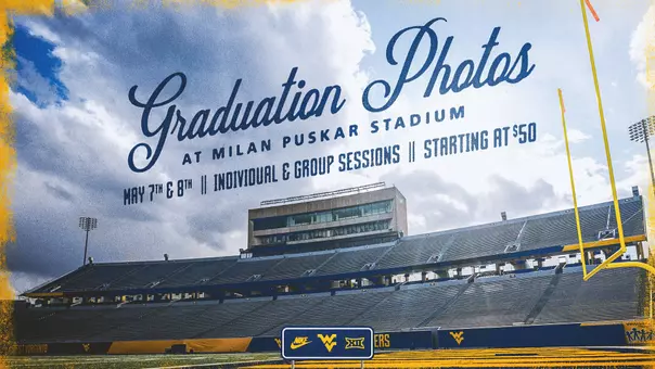 Graduation photos are being offered at Milan Puskar Stadium in May 2026 at certain rates.