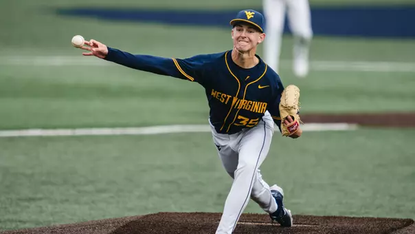 Chansen Cole throws a pitch against the Kansas State Wildcats