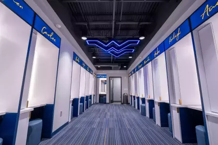 The new locker room inside Cary Gym.