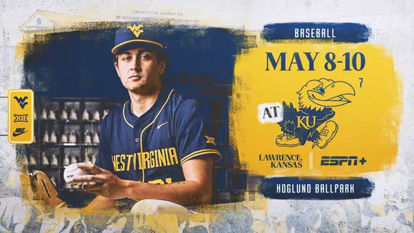 Matchup graphic showcasing Joshua Surigao for WVU's series against Kansas