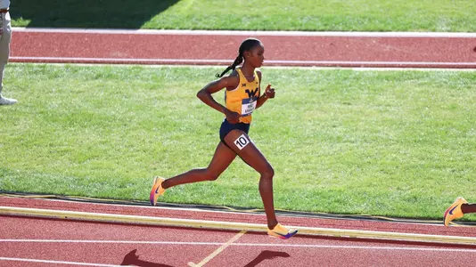 Mercy Kinyanjui competes at the NCAA Championships in the steeplechase final