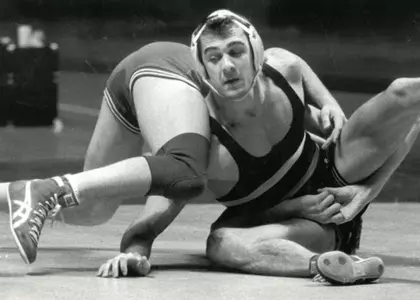 Jim Akerly wrestled for the WVU wrestling program in the 1980s, becoming an All-American in 1987.