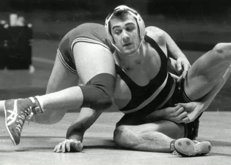 Jim Akerly wrestled for the WVU wrestling program in the 1980s, becoming an All-American in 1987.