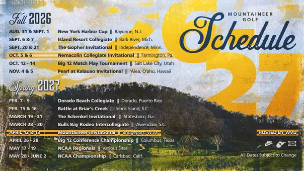 The WVU 2026-27 golf schedule has been announced