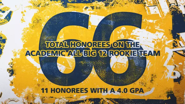 Graphic for the story on the Academic All-Big 12 Rookie Team