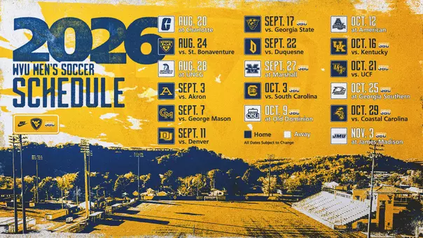2026 Men's Soccer Schedule graphic