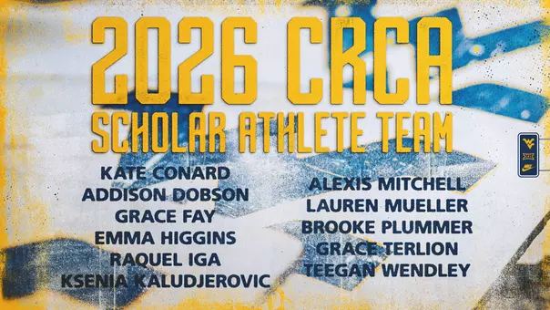 A graphic recognizing the 11 rowers named to the CRCA Scholar Athlete team