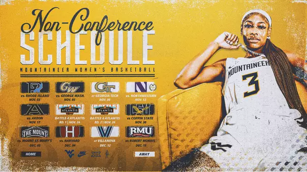 WBB 2026-27 Non-Conference Schedule listing opponents and featuring Gia Cooke