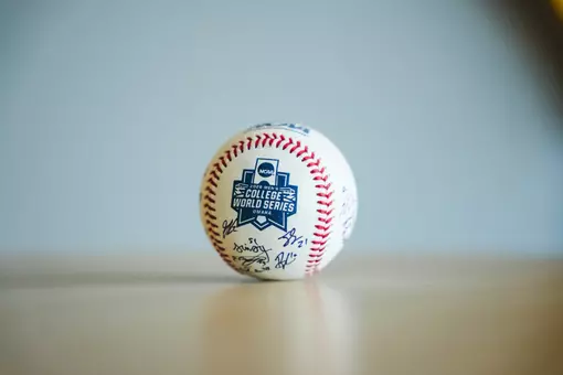 College World Series Baseball Signed by WVU Baseball Team and Coaches