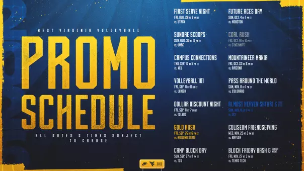 Details of the 2026 Volleyball promotional schedule