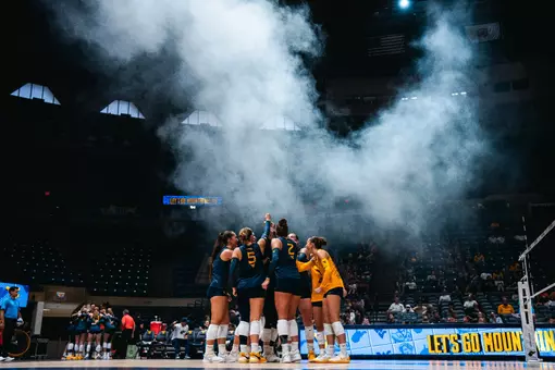 The team huddles before a match starts